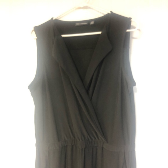 Nina Leonard Stretchy Black Jumpsuit Sleeveless VNeck Large - Picture 4 of 6